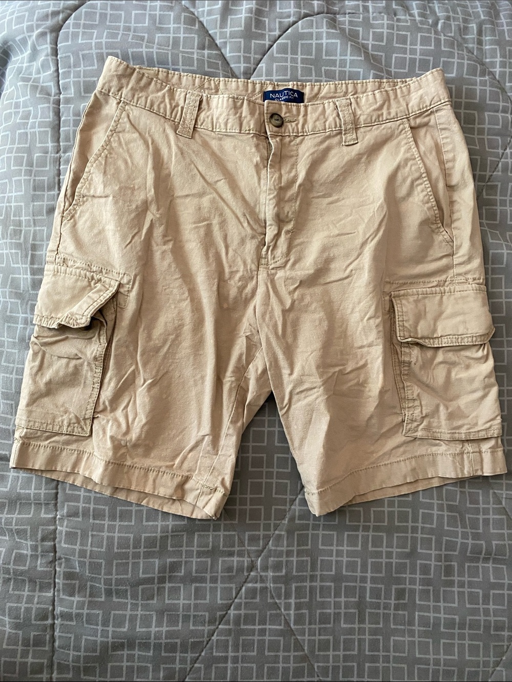 Nautica Classic Fit Beige Cargo Shorts